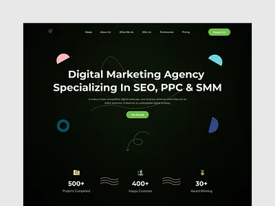 Digital Agency Landing Page agency agency landing page agency website company website creative agency creative website digital agency digital agency website homepage interface design landing page marketing agency service website studio ui ui design uiux web ui website design