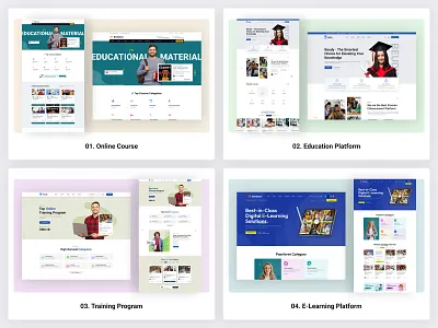 Online Education Website 3d animation branding clean creative design e learning education graphic design illustration landing page logo minimal motion graphics online course schools website ui university website web template website