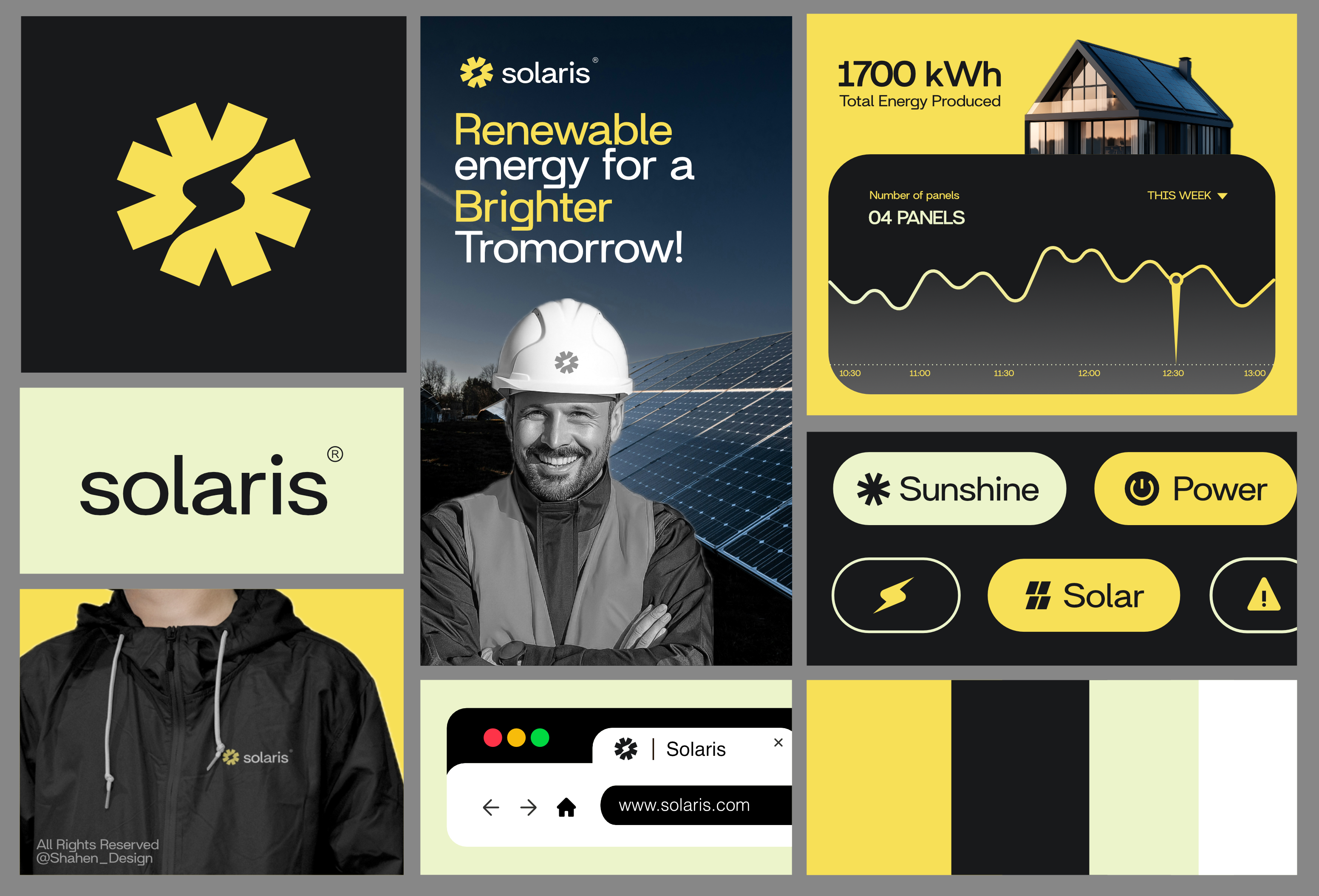 Solaris Logo & Branding brand identity branding carbon emission graphic design logo logodesign renewable energy solar solarpanels