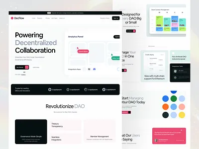 DecFlow - UX/UI Design ai blockchain crypto design header homepage landing page management reward calculator saas saas landing page saas uiux saas website stake ui ux web web design web3 website