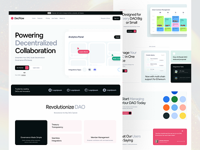DecFlow - UX/UI Design ai blockchain crypto design header homepage landing page management reward calculator saas saas landing page saas uiux saas website stake ui ux web web design web3 website