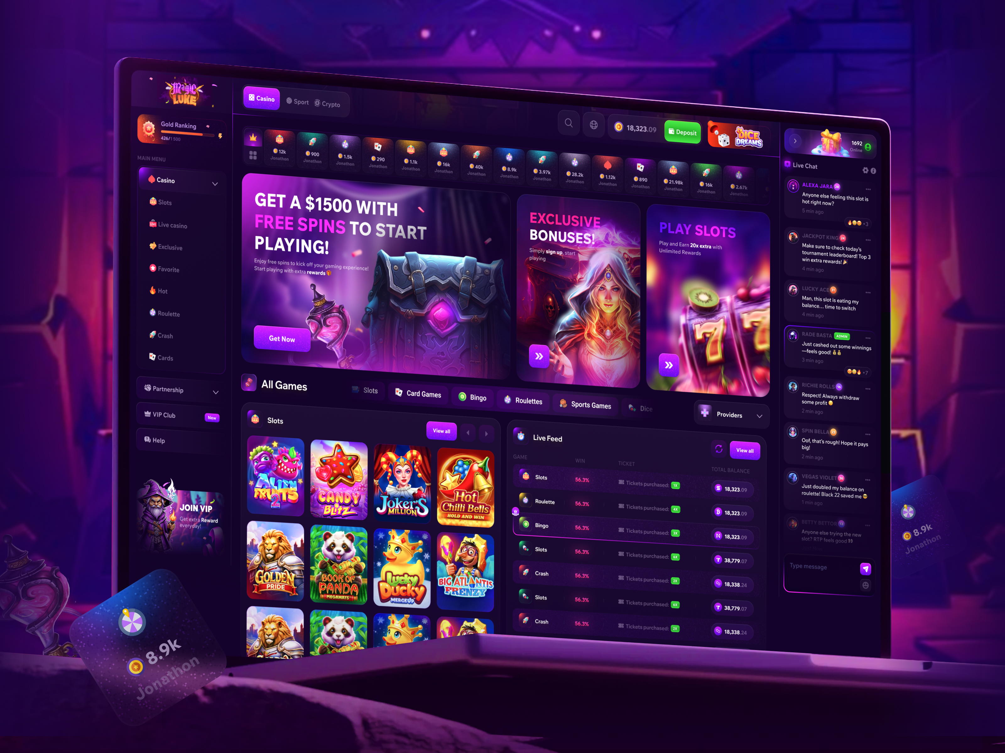 Gambling - Casino Website betting casino casino design casino game casino home casino interface casino interface design casino ui casino web casino website casino website design gambling gambling interface gambling website games gaming homepage homepage design online casino website