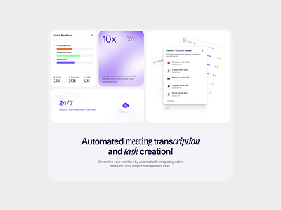 CyberSentinel — Key Features Bento Showcase bento bentogrid branding corefeature cybersecurity cybersentinel featuresection landing page saas saaslanding page uidesign