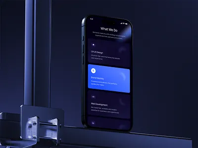 Creative Agency App agency app concept app design app mockup app showcase clean clean design creative agency dark design inspiration digital agency elegant mobile app modern product design sleek design user interface ux design