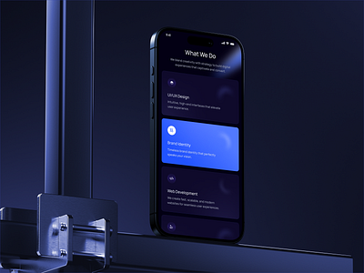Creative Agency App agency app concept app design app mockup app showcase clean clean design creative agency dark design inspiration digital agency elegant mobile app modern product design sleek design user interface ux design