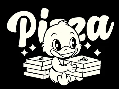 Quackza Pizza 2025 design illustration logo
