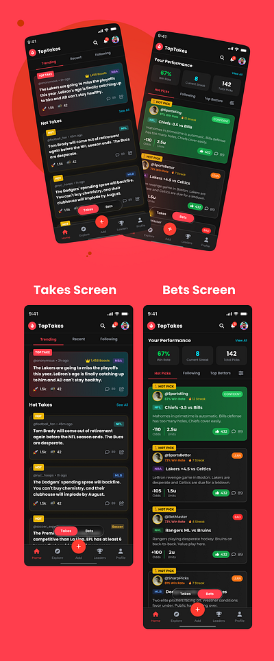 Top Takes App ui Design app app design design minimal ui ux