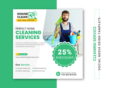 Cleaning service social media post design template-04 branding cleaning design creative design designer flyer graphic design illustration logo social media design