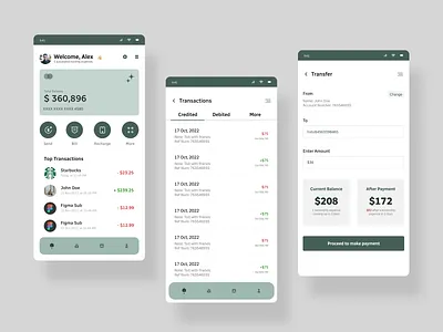 Credit Card App for Students app bank concept credit card design expense finance green money students tracking transactions transfer ui