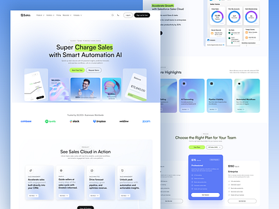 Modern UI/UX Design for CRM SaaS Website ai automation crm crm dashboard crm landing page crm website finance landing page redesign responsive design saas saas dashboard saas landing page saas website sales shasanko creations startup uiux web design website