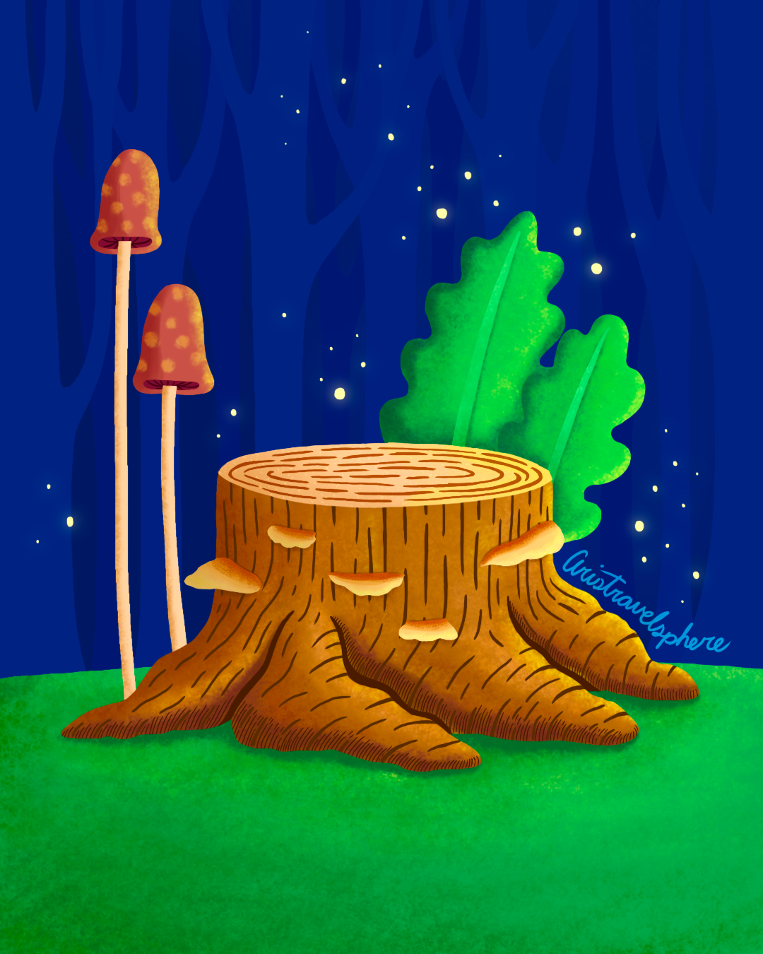 Inktober Day 14 Trunk ✨ digital illustration drawing drawingchallenge environment ethereal forest forestscene hand drawn illustration illustrator inktober inktoberday14 muschrooms nature plants procreate procreate art tree trunk trunk