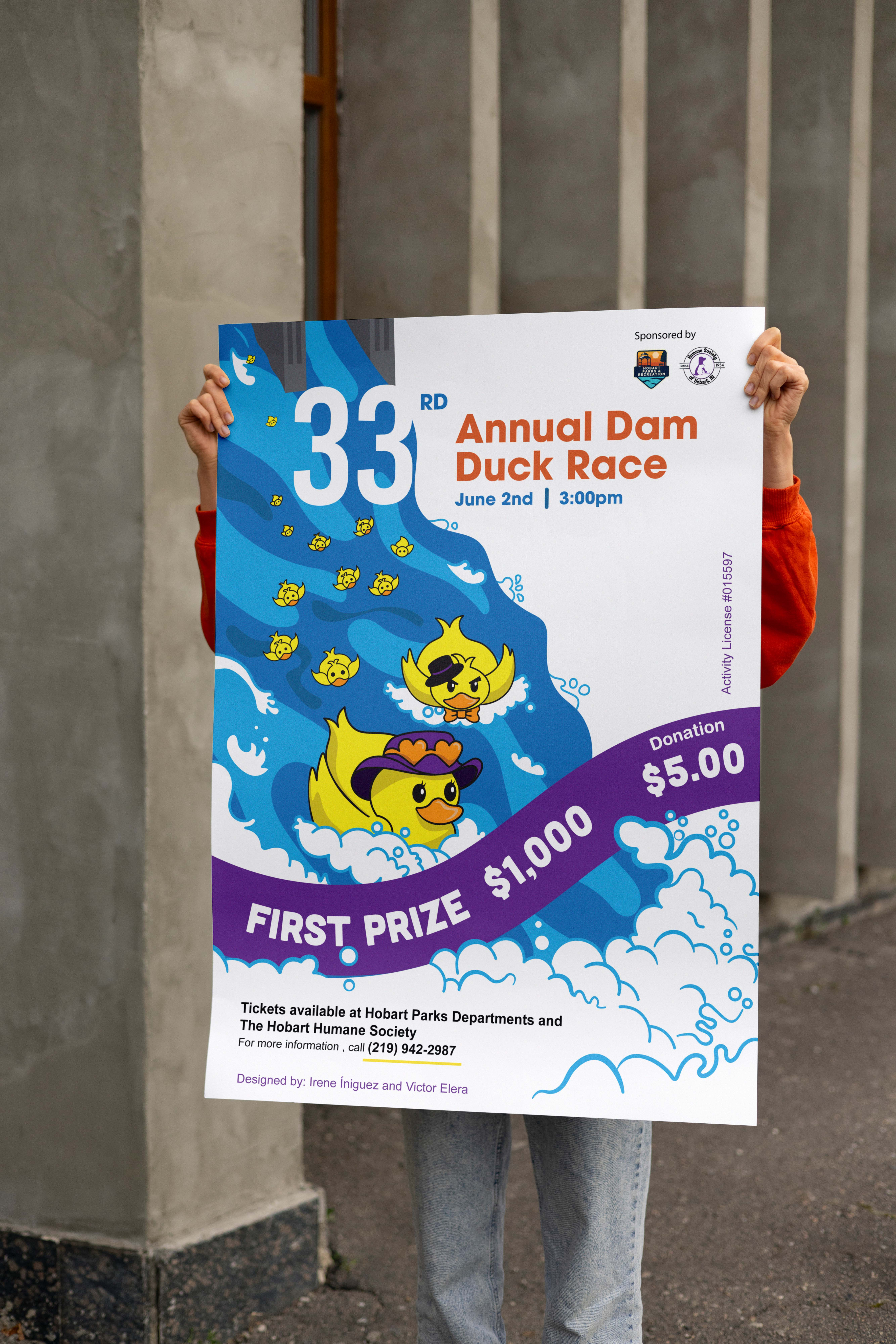 Event Poster Design and Illustration | Annual Dam Duck Race 23 adobe illustrator blue and yellow poster design branding creative poster design duck inspired design event design event flyer design graphic design illustration merchandise design poster design poster illustration tshirt design type art unique poster design usa event design vector poster