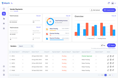 Vendor Payment Dashboard account animation box branding dashboard design finance illustration landingpage logo payment services shipping plan ui vector vendor