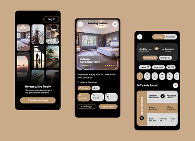 TripNest – Travel & Hotel Booking App UI appdesign bookingapp dribble flights hotelbooking mobileapp travelapp uiux