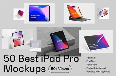 iPad Pro Mockups & Scenes apple devices branding graphic design ipad pro mockup ipad pro mockups scenes logo mockup motion graphics psd mockup tablet mockup