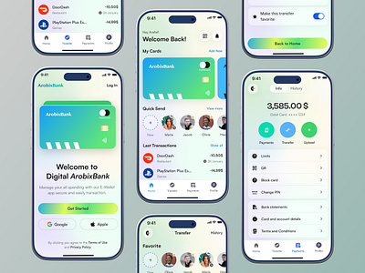 ArobixBank - Wallet Mobile App Design app design banking digital wallet figma finance fintech mobile app design mobile banking mobile ui money neobanking payment personal finance transactions ui ui design user interface ux wallet