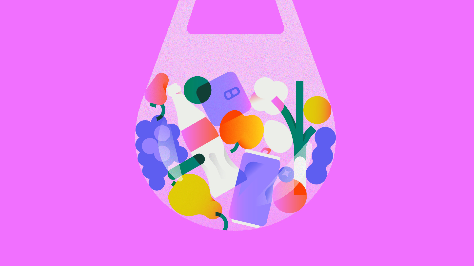 Example of Geometric shopping bag illustration