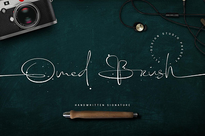 Omed Brush Signature Script brushed classy elegant expensive quality fonts handwritten isntastory lettering script ligature logotype magazine layout monoline omed brush signature script signature swash