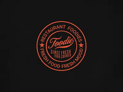Foodie - Restaurant Logo Design badge badge logo brand design branding business food hand drawn logo identity illustration lettering logo logo design logo type mark monogram restaurant restaurant branding restaurant logo typography vintage