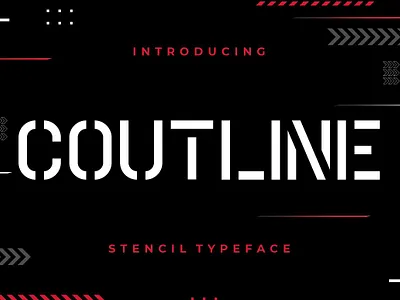 Coutline Stencil Typeface branding condensed coutline stencil typeface display serif elegant graphic design handdrawn handlettering logo modern motion graphics sans serif typography