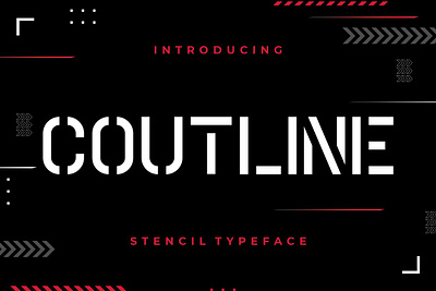 Coutline Stencil Typeface branding condensed coutline stencil typeface display serif elegant graphic design handdrawn handlettering logo modern motion graphics sans serif typography