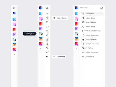 Collapsible Sidebar app design bar nav navigation note design sidebar ui ui design