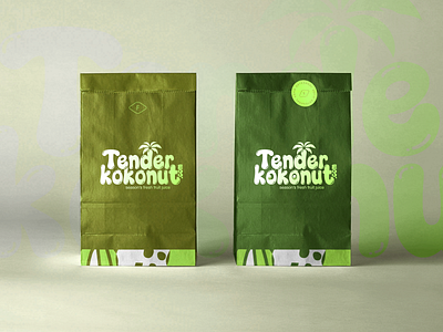 Logo Branding "Tender kokonut.com" branding coconut illustration lettertype logo minimal minimal logo modern packaging vector