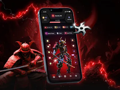 SamuraX - Gambling Mobile Game 3d app branding casino clicker dark dark theme design gambling game game app gaming igaming illustration ios mobile game saas ui ux