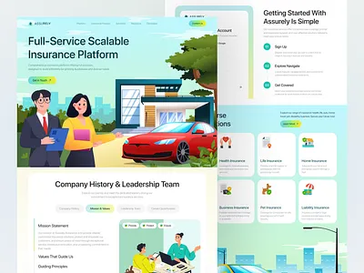 Insurance Website homepage b2b fintech design header homepage illustration illustration website insurance brokerage insurance website landing page management property finder property management saas saas website services uiux web design website