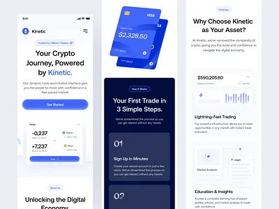 Kinetic - Cryptocurrency Mobile Responsive b2b blockchain clean crypto crypto currency dapp defi dipa inhouse fintech investment minimalist mobile mobile responsive modern design saas startup ui uiux