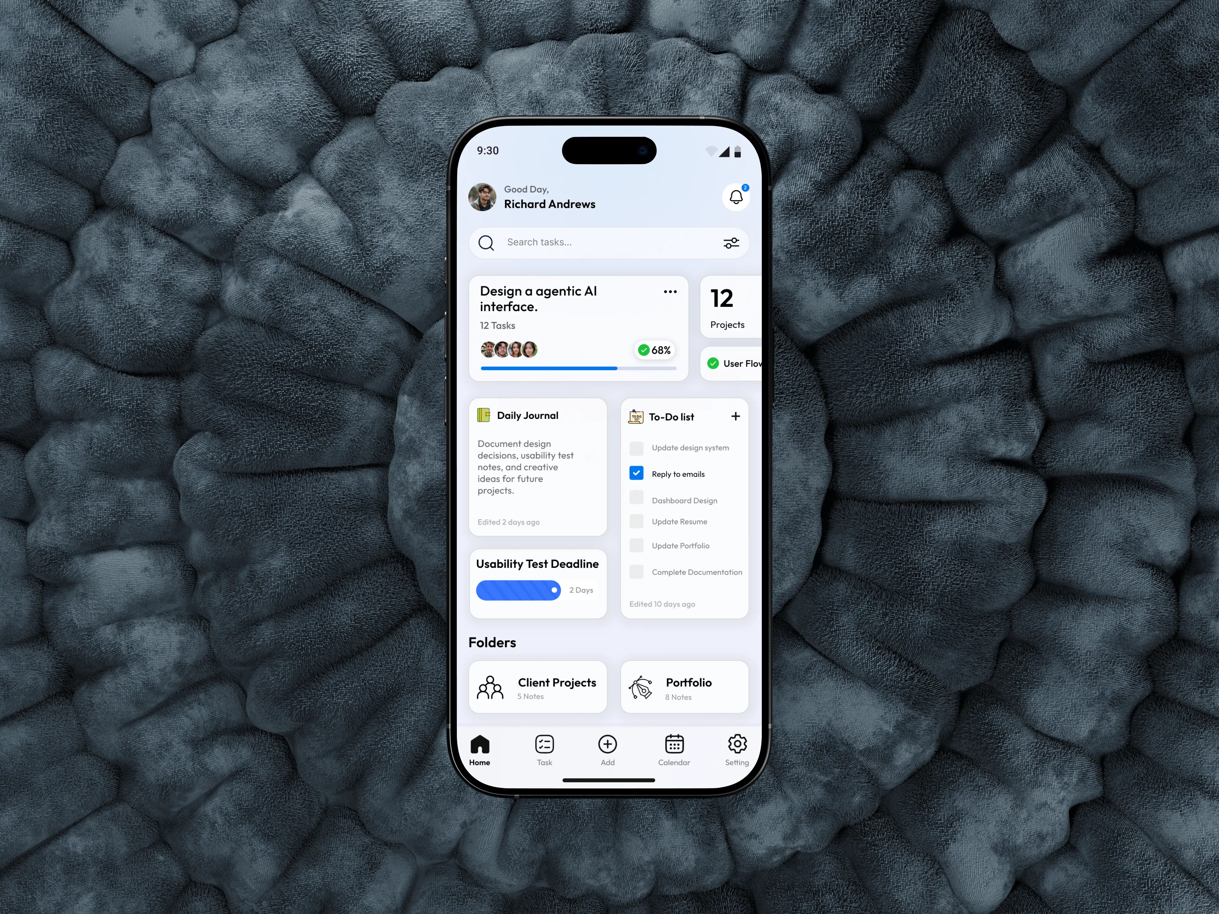 Task Management Mobile UI figma dribble mobileapp taskmanagementapp ui