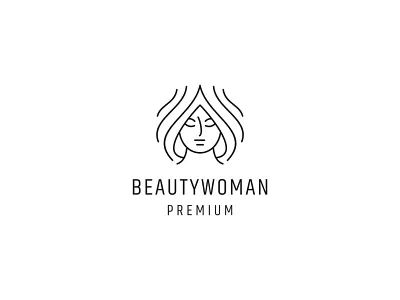 Beauty Woman line art logo 3d animation app branding design graphic design illustration logo motion graphics typography ux vector