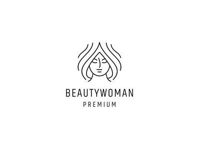 Beauty Woman line art logo 3d animation app branding design graphic design illustration logo motion graphics typography ux vector