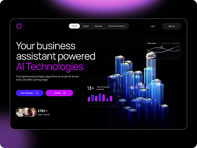 AI Technology Platform Website 3d animation app branding design graphic design illustration logo motion graphics ui vector
