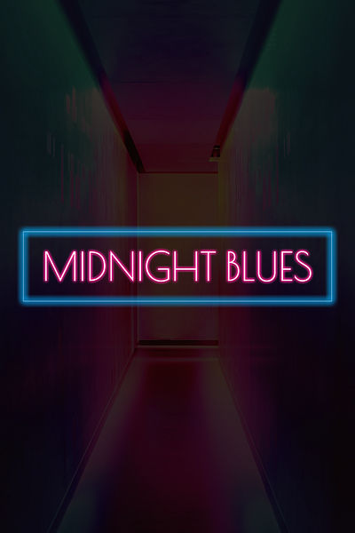 Neon Sign - Midnight Blues blue branding dark design graphic design illustration neon pink typography