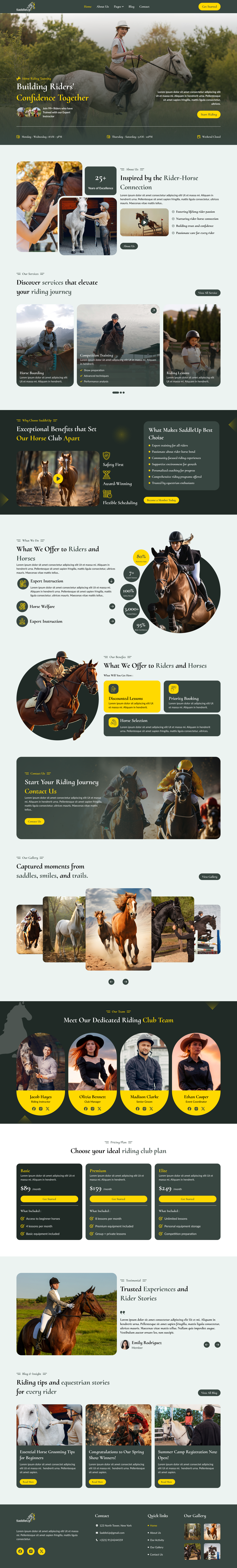 🐎 Horse Riding Club Website Design