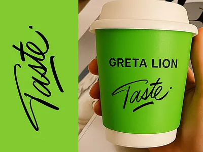 Taste : Greta Lion beauty branding brushelettering calligraphy coffee custom easy expressive fashion flow lettering logo premium real script street stroke taste type urban