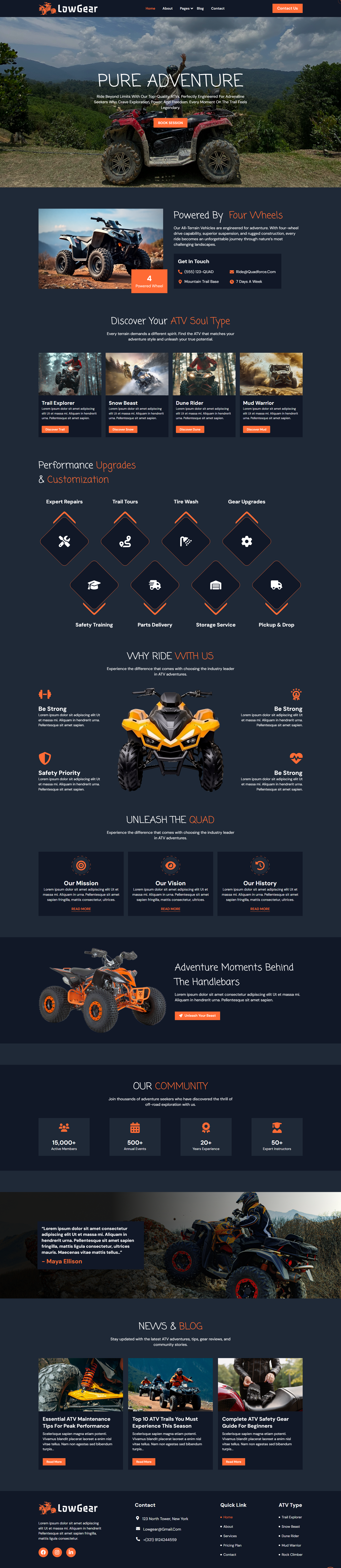 LowGear – ATV Adventure Website Design
