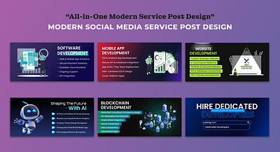 Modern Service Post Design branding creative design digital design figma gradient design graphic design modern design service post social media design