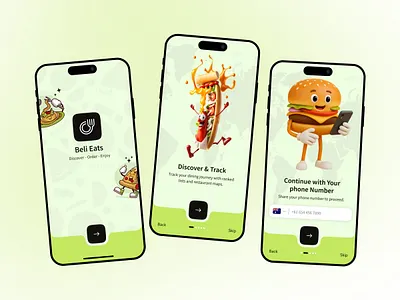 Deliciously Designed – Food App Onboarding Screens app app design application fast food food app food marketplace food tracker app ios mobile mobile app mobile ui mobileonboarding modernfoodapp onboardingscreen restaurant app splashscreen uiux useronboarding welcome screen