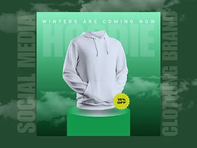 Social Media Post (Clothing Brand) ad branding clothing designer dribble final hire hoodie latest launding linkedin poster soon touches trend winters