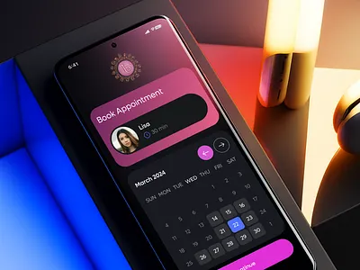 Appointment Booking App UI/UX – Calendar & Scheduler appointmentapp appui appux bookingapp calendarapp darkthemeui dribbbledesign mobile mobileappdesign mobileux modernui productdesign schedulerui trendingui uidesign uxdesign