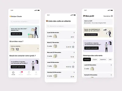 Concierge & Resident Parcel Management app branding concierge design packages parcel resident ui ux