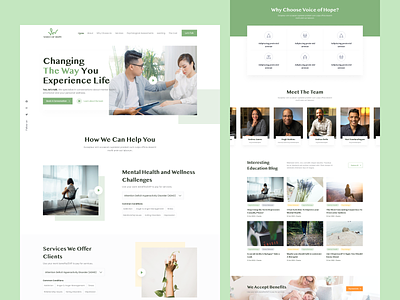 Voice of Hope - Counselling and Assessment Services - Full Page counselling design figma freelancer landing ui mental health minimal ui ui ux uidesign ux design web design website