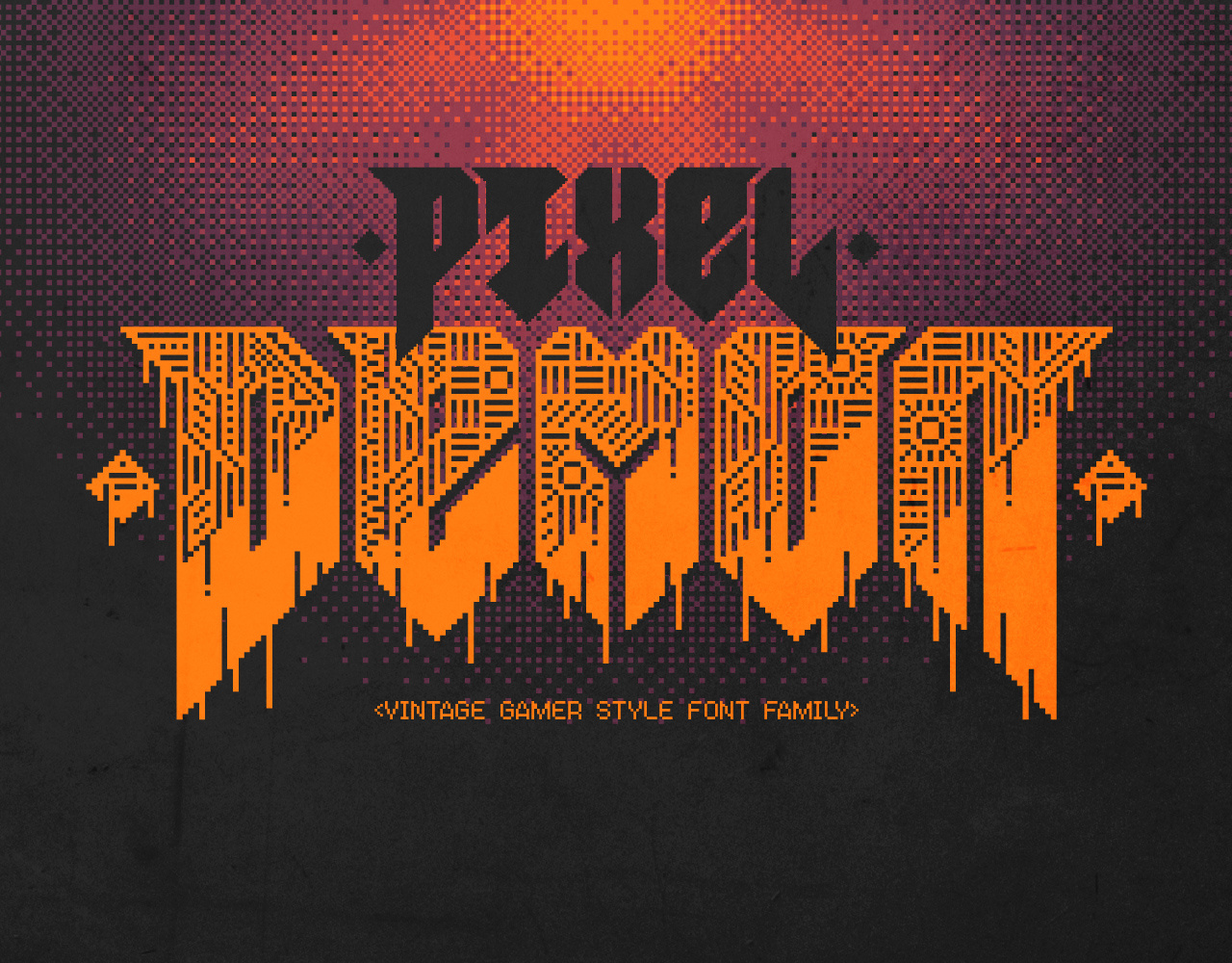 Pixel Demon - Vintage Gamer Font alphabet branding design font illustration lettering type typeface typography y2k