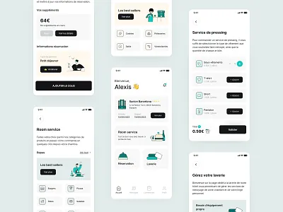 Hotel Services & Guest Information App app design guest hotel room service services ui ux