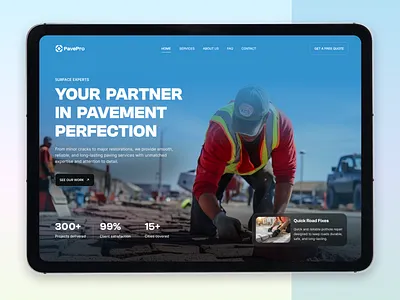 Paving Website UI Design agency app app design application business website clean colorful corporate creative graphic design homepage modern paving trendy ui ux web app webflow website wix