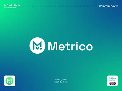 Modern M Lettermark Logo | Creative Logo Design technology business logo