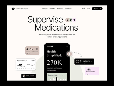 Web Design for a Medication & Health Brand branding health landing page medical ui user experience user interface ux website website design