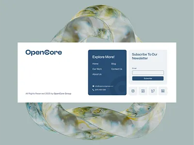 OpenCore Footer UI UX Design agency agency landing page clean design contact creative agency design cta design agency footer footer design header landing page saas saas landing page ui ui design ui ux design website website footer